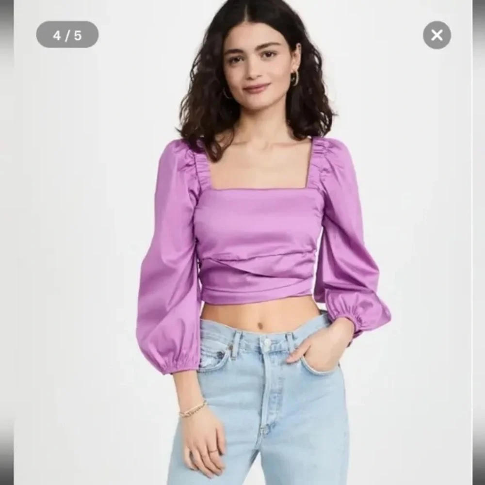 NWT Veronica Beard Kayla puff sleeve top - Picture 5 of 12